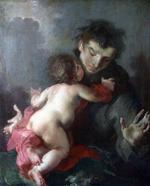 欧洲12-19世纪油画一_BAZZANI, Giuseppe - Saint Anthony of Padua with the Infant Christ